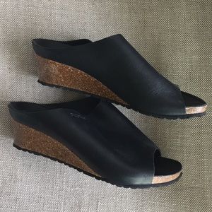 NWOT Birkenstock Papillio wedge black slide 9M
